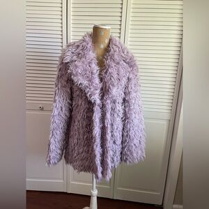 Avec Les Filles Purple Furry coat Burning man ready